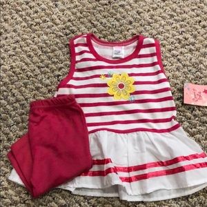 Girls Pink and white outfit 24 months